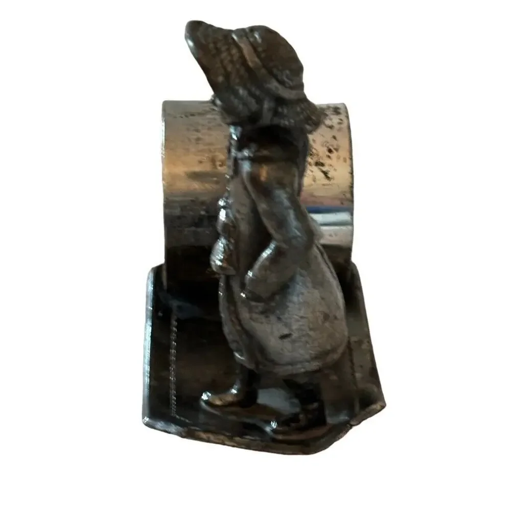 ANTIQUE AURORA S.P. MFG & CO. SILVERPLATE NAPKIN RING HOLDER 45 Victorian Girl